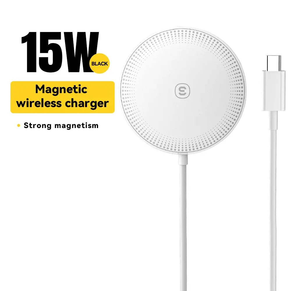 15W Magnetic Qi Charger for iPhone – Fast Charging Pad with PD Adapter