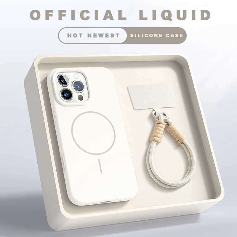 Magnetic Silicone Case with Lanyard for iPhone – Magsafe Soft