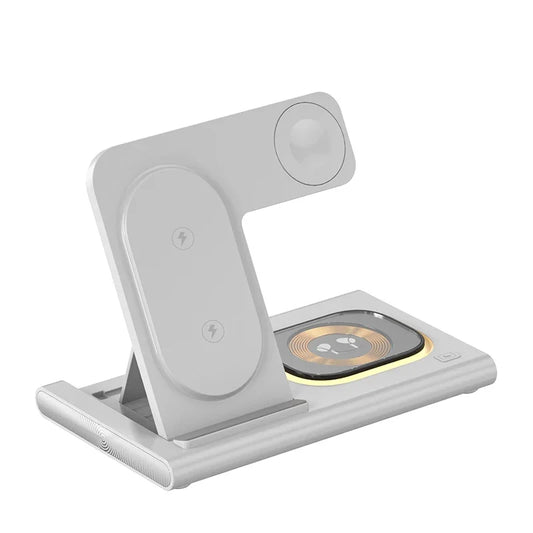 3-in-1 Foldable Wireless Charging Stand with LED for Samsung Phones, Watches & Buds