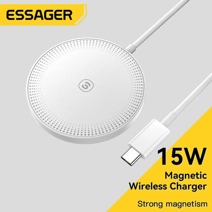 15W Magnetic Qi Charger for iPhone – Fast Charging Pad with PD Adapter